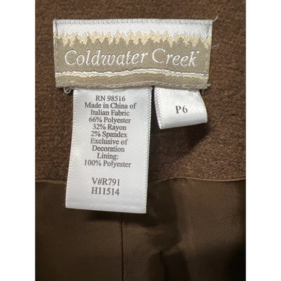 Coldwater Creek Brown Blazer Floral Embroidery Black Jacket - Picture 5 of 7